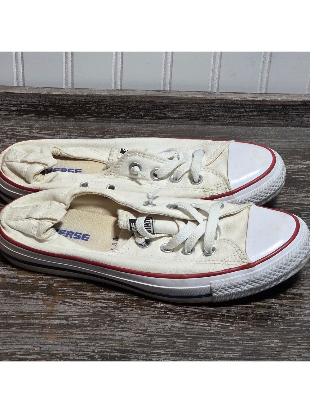 Converse Chuck Taylor Women's Off White Canvas Scrunched Elastic Heel Size 8